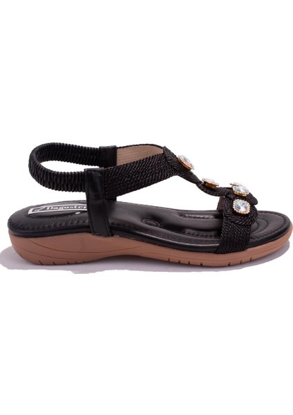 DZA07-74136903BB Siyah Günlük Ortopedik Kadın Sandalet fiyatları