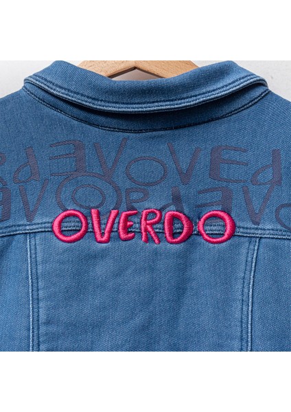 Overdo Kız Çocuk 7-9 Yaş Pullu Nakışlı Kot Ceket