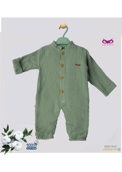 % 100 Organik Pamuklu Müslin Bebek Tulumu - Eoko-Tex Sertifikalı