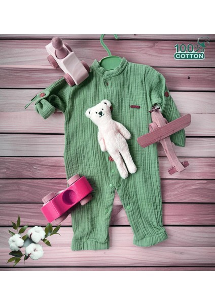 % 100 Organik Pamuklu Müslin Bebek Tulumu - Eoko-Tex Sertifikalı