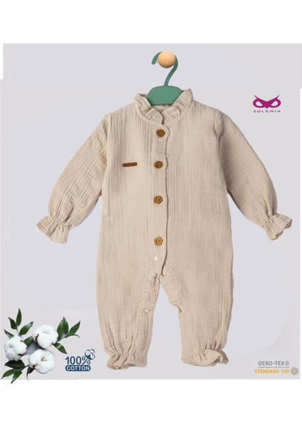 % 100 Organik Pamuklu Müslin Bebek Tulumu - Eoko-Tex Sertifikalı