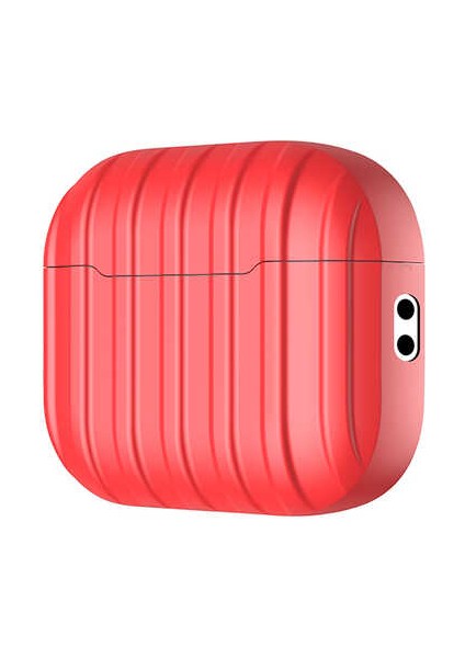 Apple Air Pods Pro 2 Uyumlu Kılıf Şerit Desenli Airbag 30 Kırmızı
