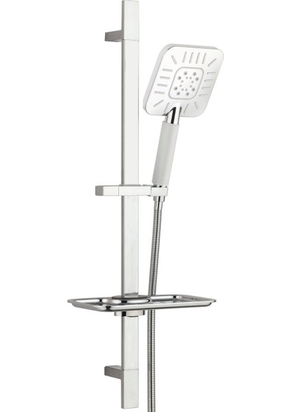 E.c.a Lia Banyo Bataryası + T-May Çamlıca Kare Borulu Hareketli Sürgülü Duş Seti Üst Takımı modelleri