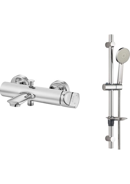 E.c.a Myra Banyo Bataryası + T-May Lidya Oval Borulu Hareketli Sürgülü Duş Seti Üst Takımı