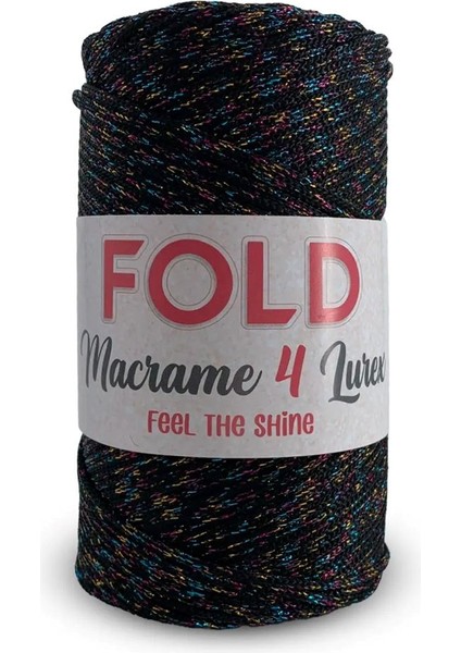 Simli Polyester Makrome No:4 Siyah Multi Color
