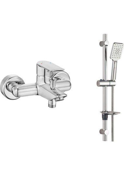 E.c.a Lia Banyo Bataryası + T-May Belen Oval Borulu Hareketli Sürgülü Duş Seti Üst Takımı