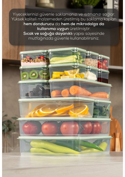 18’li Buzdolabı Dondurucu Organizer Mikrodalga ve Difrize Uygun Saklama Kabı Mint 12x(350ML) 2x(1,65LT) 2x(1,75LT) 2x(3,5LT) fiyatları