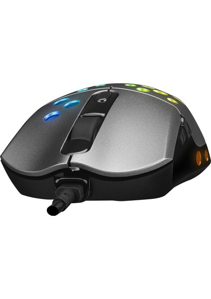 SMX-R66 Rocket Ultra Hafif Gümüş Rgb Ledli 12000DPI  Oyuncu Mouse