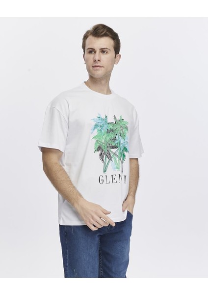 Ağaç Baskılı Oversize Tişört