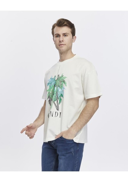 Ağaç Baskılı Oversize Tişört modelleri