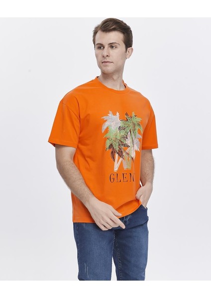 Ağaç Baskılı Oversize Tişört