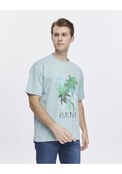 Ağaç Baskılı Oversize Tişört