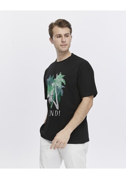 Ağaç Baskılı Oversize Tişört modelleri