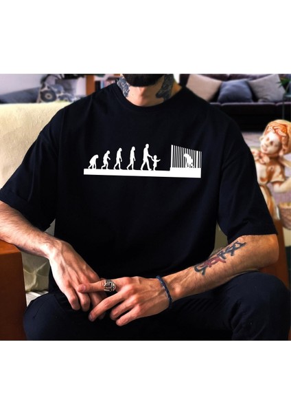 Oversize Unisex Evrim Tasarımlı Tshirt