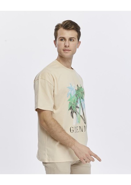 Ağaç Baskılı Oversize Tişört