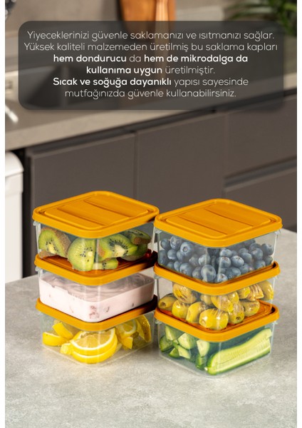 6’li 350 ml Buzdolabı Dondurucu Organizer Mikrodalga ve Difrize Uygun Saklama Kabı Turuncu fırsatları