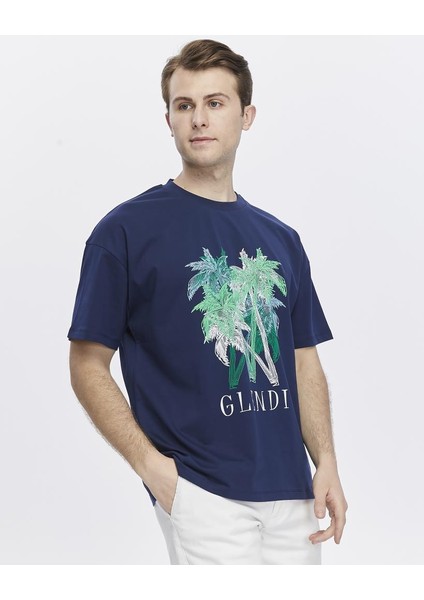 Ağaç Baskılı Oversize Tişört