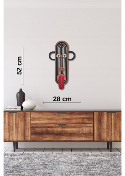El Yapımı Üç Boyutlu Ahşap Şili Kabile Maskesi Ev ve Ofis Duvar Dekoru