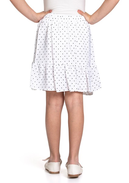 Kız Çocuk Mavi Puantiyeli Beyaz Etek fırsatları