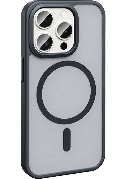 Apple iPhone 15 Pro Max Kılıf Magsafe Şarj Özellikli Mat Arka Yüzey Redclick Sio Kapak