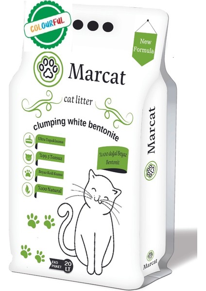 Colourful Ince Tane Eko 20 Lt Kedi Kumu