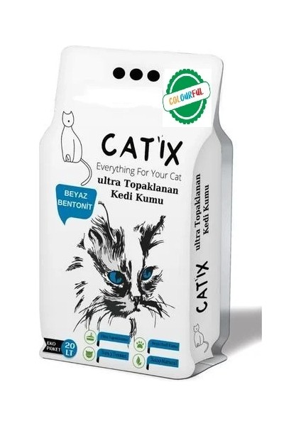 Colourful Ince Tane Eko 20 Lt Kedi Kumu