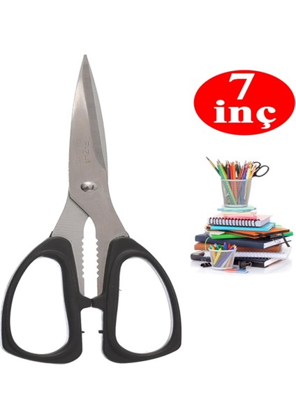 Ofis Kırtasiye Makası Büyük Boy 7 Inç Kağıt Makas Çok Amaçlı Makas 19CM XS72