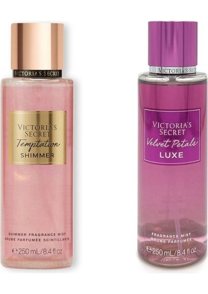 Vıctorıa's Secret Temptation Işıltılı-Velvet Petals Luxe Vücut Spreyi Ikili Set