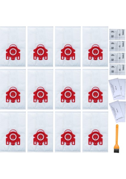 Fjm Vakum Torbaları Fjm Torbaları Için 12 Paket Airclean 3D Verimli Elektrikli Süpürge, 4 Çift Motor Filtresi Dahil (Yurt Dışından)