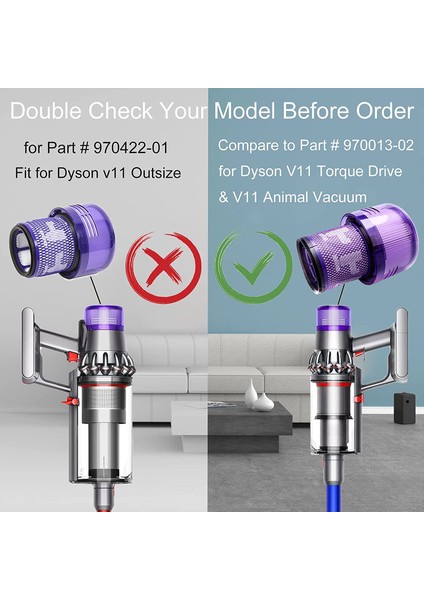 V11 Elektrikli Süpürge Için 3 Paket Filtre Değiştirme V11 Tork Tahrik V11 Hayvan Akülü Vakum Hepa Filtre (Yurt Dışından)
