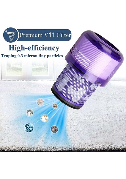 V11 Elektrikli Süpürge Için 3 Paket Filtre Değiştirme V11 Tork Tahrik V11 Hayvan Akülü Vakum Hepa Filtre (Yurt Dışından)