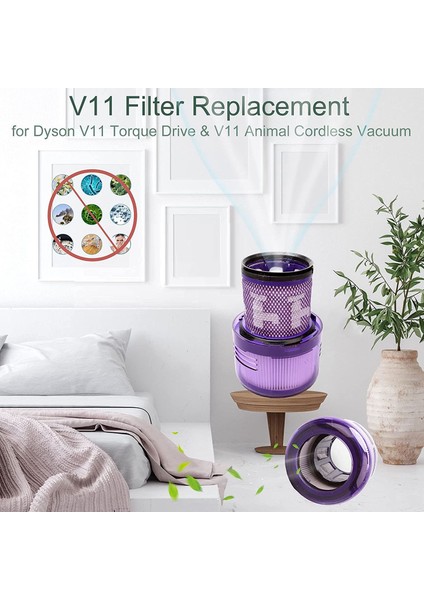 V11 Elektrikli Süpürge Için 3 Paket Filtre Değiştirme V11 Tork Tahrik V11 Hayvan Akülü Vakum Hepa Filtre (Yurt Dışından)