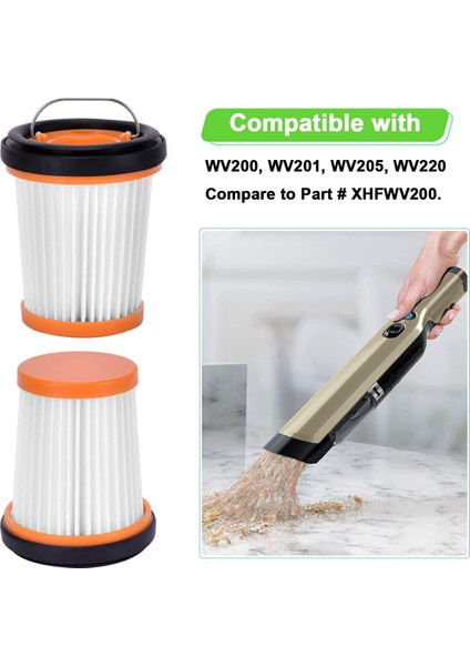 WV201 WV200 WV205 WV220 Wandvac El Süpürgesi Için Fırçalı 6 Paket Kumaş Vakum Filtresi (Yurt Dışından)