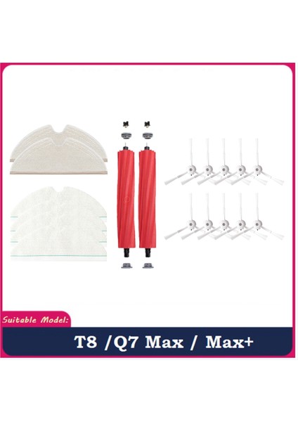 18 Adet Paspas Bezi Ana Yan Fırça T8/max/max+ Robotlu Süpürge Aksesuarları Zemin Temizliği Için (Yurt Dışından)