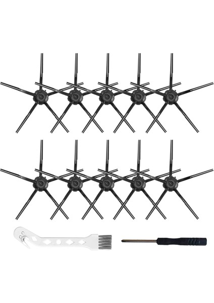 10 Adet Siyah Yumuşak Silikon Yan Fırça S7 S6 Maxv S6 S6 Saf E4 S4 Max S4 S5 Max S5 Robotlu Süpürge (Yurt Dışından)
