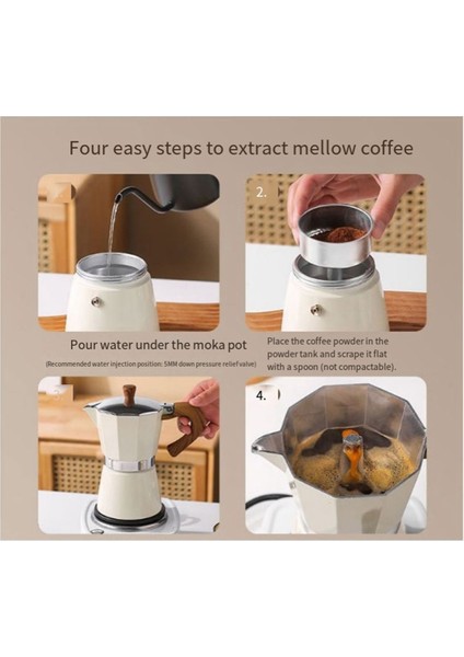 150ML Alüminyum Tip Moka Tencere Espresso Kahve Makinesi Soba Ev Ofis Kullanımı, A (Yurt Dışından)