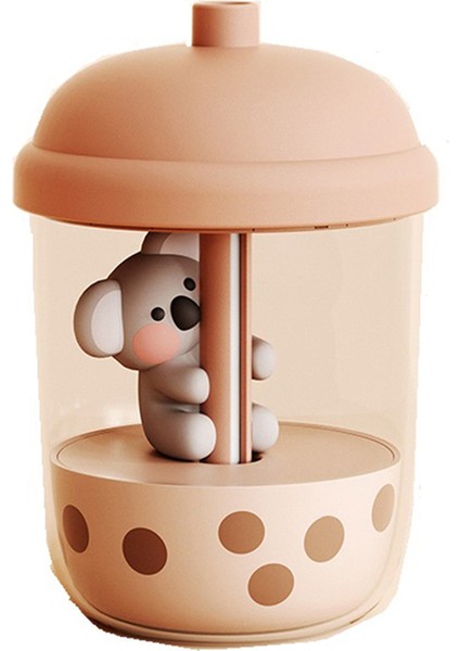 1 Adet Yeni Sevimli Koala Süt Çay Bardağı Nemlendirici Yüksek Sis Ev Küçük Taşınabilir Masaüstü USB Mini Parfüm, Kahverengi (Yurt Dışından)