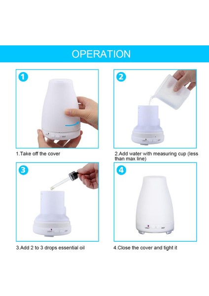 Elektrikli Aroma Difüzör Hava Nemlendirici Uçucu Yağ Difüzörü Aromaterapi Ev Ofis Için 7 Renk Gece Lambası (Yurt Dışından) fırsatları