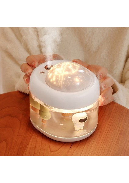 3 In 1 Projeksiyon Lambası Kablosuz Hava Nemlendiriciler Çocuklar Için Yatak Odası Serin Mist Nemlendiriciler Projektör Aroma Humidificador B (Yurt Dışından)