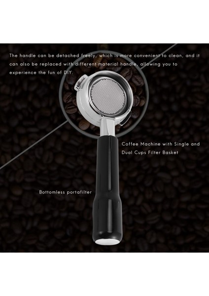 Tek ve Çift Bardak Filtre Sepeti ile 58MM Dipsiz Paslanmaz Çelik Profesyonel Espresso Kahve Makinesi (Yurt Dışından) modelleri