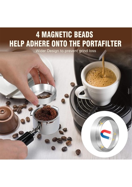 58 mm Porta Filtre Için Espresso Sabotaj Seti, Kahve Sabotajı Ayarlanabilir Kahve Dağıtıcısı ve Sabotaj Dozajlı Puck Süzgeç (Yurt Dışından)