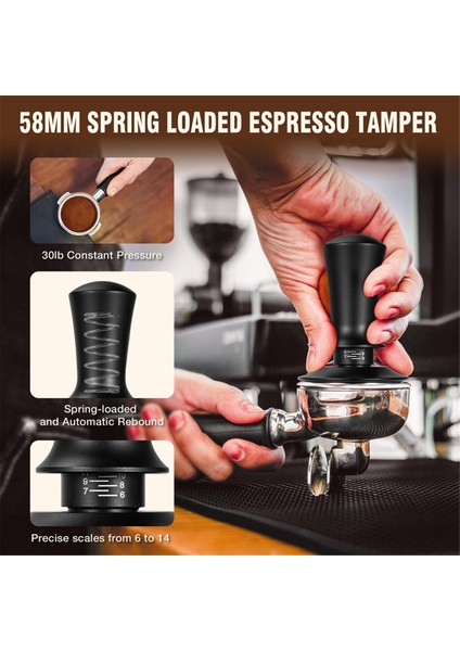 58 mm Porta Filtre Için Espresso Sabotaj Seti, Kahve Sabotajı Ayarlanabilir Kahve Dağıtıcısı ve Sabotaj Dozajlı Puck Süzgeç (Yurt Dışından)