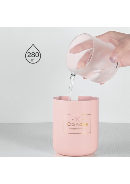 Hava Nemlendirici LED Mum Ultrasonik Serin Mist Uçucu Yağ Difüzörü USB Aroma Lambası Araba Arıtma Sisleyici (Pembe) (Yurt Dışından) fiyatları