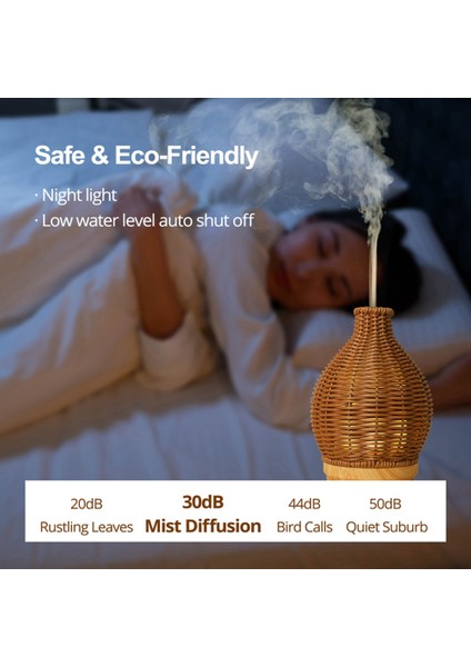 Ev Için Susuz Kapatma Koruması ile Uçucu Yağ Difüzörü Rattan Aroma Mist Nemlendiriciler Aromaterapi Difüzörler (Yurt Dışından)