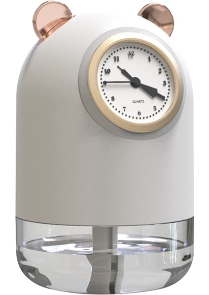 Sevimli Ayı Hava Nemlendirici Saatli Elektrikli Nemlendirici Difüzör Ev Için USB Şarjlı Oda Spreyi Mist Maker - Beyaz (Yurt Dışından)