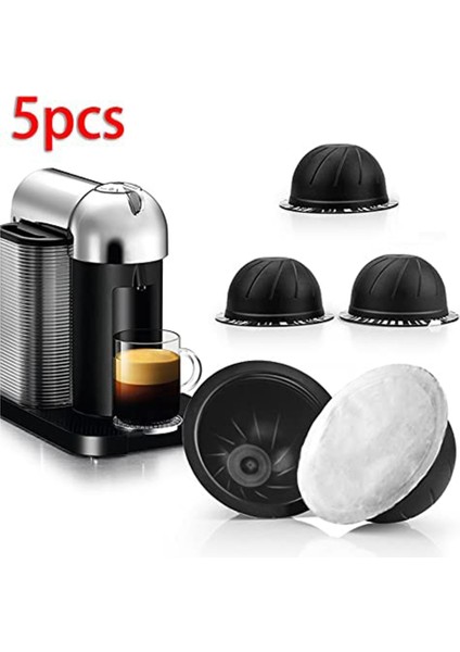 Vertuo Vertuoline Doldurulabilir Kapsüller 150ML Için 5pc Yeniden Kullanılabilir Kahve Kapsülü Kullanılarak (Yurt Dışından)