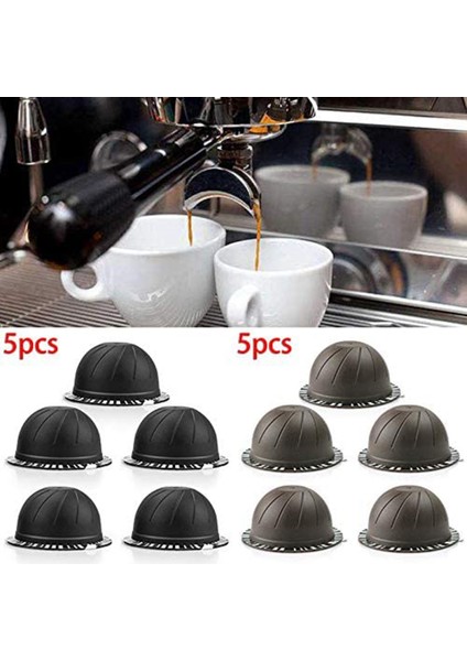 Vertuo Vertuoline Doldurulabilir Kapsüller 150ML Için 5pc Yeniden Kullanılabilir Kahve Kapsülü Kullanılarak (Yurt Dışından)