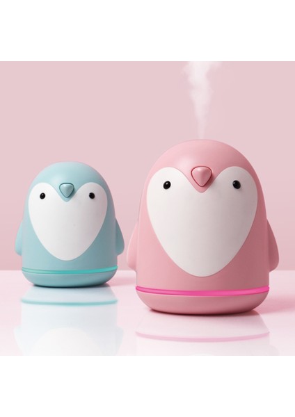 220 ml Aroma Nemlendirici Sevimli Penguen USB Hava Difüzörü Ev Ofis Araba Mist Maker Uçucu Yağ Difüzörü (Pembe) (Yurt Dışından)