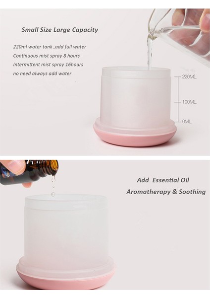 220 ml Aroma Nemlendirici Sevimli Penguen USB Hava Difüzörü Ev Ofis Araba Mist Maker Uçucu Yağ Difüzörü (Pembe) (Yurt Dışından)