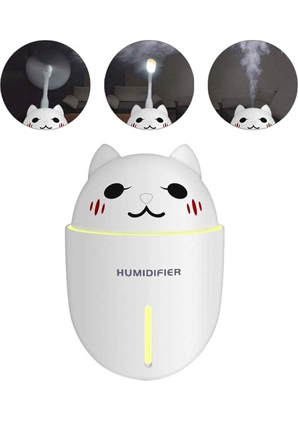 USB Nemlendirici, Sis Nemlendirici, 3'ü 1 Arada Hava Temizleme Cihazı Aroma Esansiyel Yağı Difüzörü, Filtre, Fan ve Gece Işığı (Beyaz) (Yurt Dışından) fiyatları